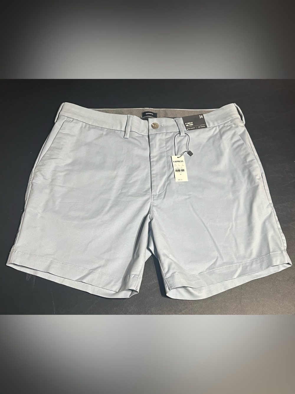 Express Light Blue Men's Stretch Chino Shorts - Picture 7 of 12